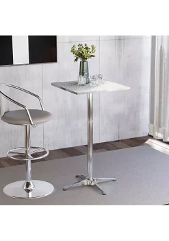 Best deal 💯 HOMCOM 24” Adjustable Square Stainless Steel Top Aluminum Standing Bistro Bar Table 👍 -HOMCOM Sales Store Belk 2372