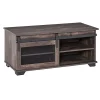 Promo ✨ HOMCOM Farmhouse Coffee Table with Sliding Mesh Barn Door Storage Cabinet and Adjustable Shelves for Living Room Dark Brown 😍 -HOMCOM Sales Store Belk 256