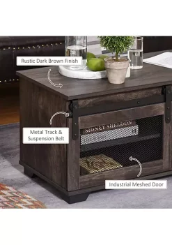 Promo โจ HOMCOM Farmhouse Coffee Table with Sliding Mesh Barn Door Storage Cabinet and Adjustable Shelves for Living Room Dark Brown ๐ 10 Promo โจ HOMCOM Farmhouse Coffee Table with Sliding Mesh Barn Door Storage Cabinet and Adjustable Shelves for Living Room Dark Brown ๐ -HOMCOM Sales Store Belk 259