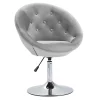 Best Sale 😉 HOMCOM Modern Makeup Vanity Chair Round Tufted Swivel Accent Chair with Chrome Frame Height Adjustable for Living Room Bedroom Grey 🧨 -HOMCOM Sales Store Belk 261