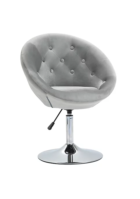 Best Sale ๐ HOMCOM Modern Makeup Vanity Chair Round Tufted Swivel Accent Chair with Chrome Frame Height Adjustable for Living Room Bedroom Grey ๐งจ 3 Best Sale ๐ HOMCOM Modern Makeup Vanity Chair Round Tufted Swivel Accent Chair with Chrome Frame Height Adjustable for Living Room Bedroom Grey ๐งจ