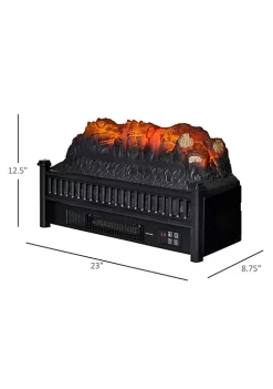 Brand new 🤩 HOMCOM 23" Electric Fireplace Logs with Realistic Ember Bed Fireplace Heater Insert with Remote Control Timer 1400W Black 💯 -HOMCOM Sales Store Belk 271