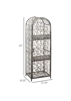 Budget 👏 HOMCOM 45 Bottle Wrought Iron Wine Rack Jail with Lock Antique Bronze 🌟 9 Budget 👏 HOMCOM 45 Bottle Wrought Iron Wine Rack Jail with Lock Antique Bronze 🌟 -HOMCOM Sales Store Belk 283