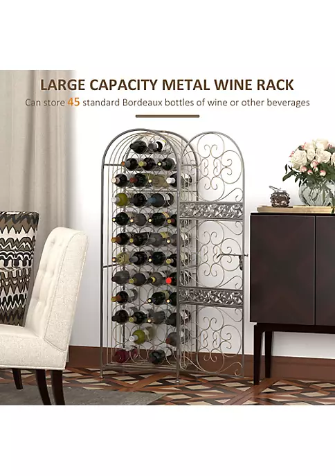 Budget 👏 HOMCOM 45 Bottle Wrought Iron Wine Rack Jail with Lock Antique Bronze 🌟 6 Budget 👏 HOMCOM 45 Bottle Wrought Iron Wine Rack Jail with Lock Antique Bronze 🌟 - Image 4
