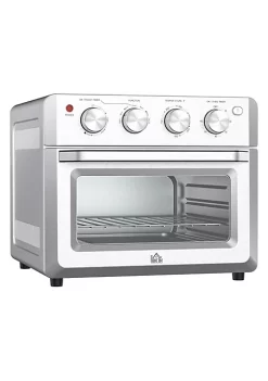 New 🎉 HOMCOM 7 in 1 Toaster Oven 21 Qt 4 Slice Convection Oven with Warm Broil Toast Bake Air Fryer Setting 60min Timer Adjustable Thermostat 3 Crust Shades and 4 Accessories 1550W for Countertop 🤩