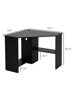 Budget ⭐ HOMCOM Corner Computer Desk with Storage Shelf Writing Table Study Workstation for Home Office Black 🌟 9 Budget ⭐ HOMCOM Corner Computer Desk with Storage Shelf Writing Table Study Workstation for Home Office Black 🌟 -HOMCOM Sales Store Belk 295