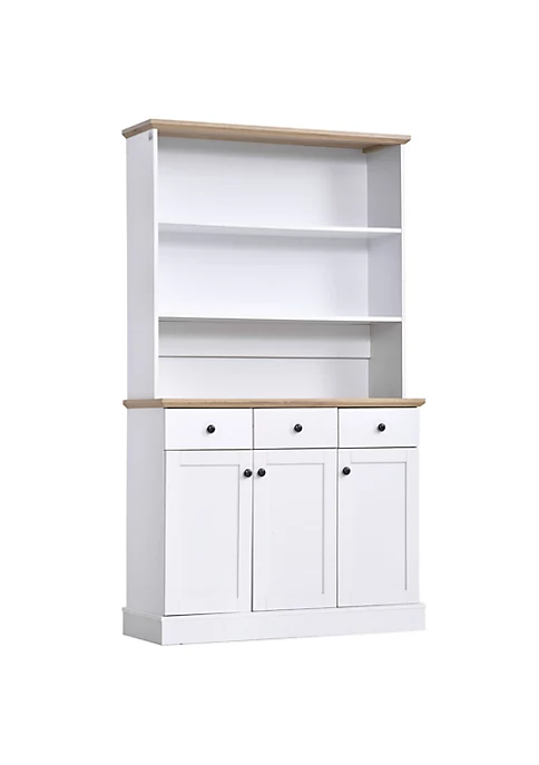 New ๐ HOMCOM 71" Buffet with Hutch Kitchen Pantry Cabinet Bookcase with Drawers and Shelves for Living Room White โ๏ธ 3 New ๐ HOMCOM 71" Buffet with Hutch Kitchen Pantry Cabinet Bookcase with Drawers and Shelves for Living Room White โ๏ธ