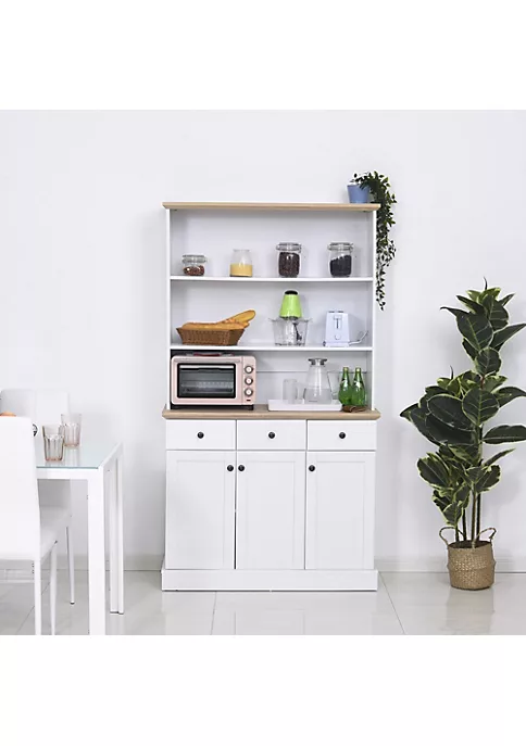 New ๐ HOMCOM 71" Buffet with Hutch Kitchen Pantry Cabinet Bookcase with Drawers and Shelves for Living Room White โ๏ธ 4 New ๐ HOMCOM 71" Buffet with Hutch Kitchen Pantry Cabinet Bookcase with Drawers and Shelves for Living Room White โ๏ธ - Image 2