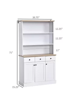 New ๐ HOMCOM 71" Buffet with Hutch Kitchen Pantry Cabinet Bookcase with Drawers and Shelves for Living Room White โ๏ธ 9 New ๐ HOMCOM 71" Buffet with Hutch Kitchen Pantry Cabinet Bookcase with Drawers and Shelves for Living Room White โ๏ธ -HOMCOM Sales Store Belk 300