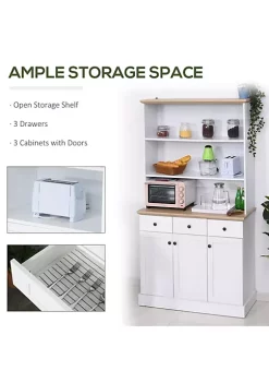 New ๐ HOMCOM 71" Buffet with Hutch Kitchen Pantry Cabinet Bookcase with Drawers and Shelves for Living Room White โ๏ธ 10 New ๐ HOMCOM 71" Buffet with Hutch Kitchen Pantry Cabinet Bookcase with Drawers and Shelves for Living Room White โ๏ธ -HOMCOM Sales Store Belk 301