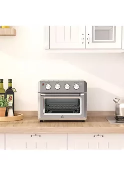 New 🎉 HOMCOM 7 in 1 Toaster Oven 21 Qt 4 Slice Convection Oven with Warm Broil Toast Bake Air Fryer Setting 60min Timer Adjustable Thermostat 3 Crust Shades and 4 Accessories 1550W for Countertop 🤩 -HOMCOM Sales Store Belk 31