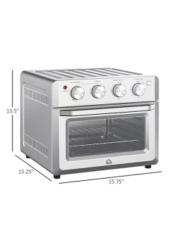 New 🎉 HOMCOM 7 in 1 Toaster Oven 21 Qt 4 Slice Convection Oven with Warm Broil Toast Bake Air Fryer Setting 60min Timer Adjustable Thermostat 3 Crust Shades and 4 Accessories 1550W for Countertop 🤩 -HOMCOM Sales Store Belk 32