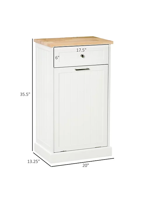 Best Sale ๐คฉ HOMCOM Kitchen Tilt Out Trash Bin Cabinet Free Standing Recycling Cabinet Trash Can Holder With Drawer White Oak ๐ 5 Best Sale ๐คฉ HOMCOM Kitchen Tilt Out Trash Bin Cabinet Free Standing Recycling Cabinet Trash Can Holder With Drawer White Oak ๐ - Image 3