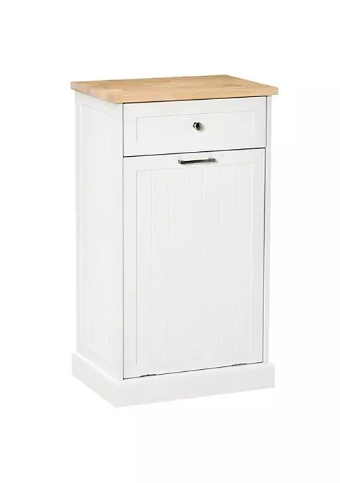 Best Sale ๐คฉ HOMCOM Kitchen Tilt Out Trash Bin Cabinet Free Standing Recycling Cabinet Trash Can Holder With Drawer White Oak ๐ 7 Best Sale ๐คฉ HOMCOM Kitchen Tilt Out Trash Bin Cabinet Free Standing Recycling Cabinet Trash Can Holder With Drawer White Oak ๐ - Image 5