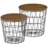 Best deal โจ HOMCOM Set of 2 Side Tables with Storage Nesting Wire Design Stacking Round Accent Coffee Tables with Inside Storage Removeable Top for Living Room or Bedroom Black / Brown ๐ 2 Best deal โจ HOMCOM Set of 2 Side Tables with Storage Nesting Wire Design Stacking Round Accent Coffee Tables with Inside Storage Removeable Top for Living Room or Bedroom Black / Brown ๐ -HOMCOM Sales Store Belk 340