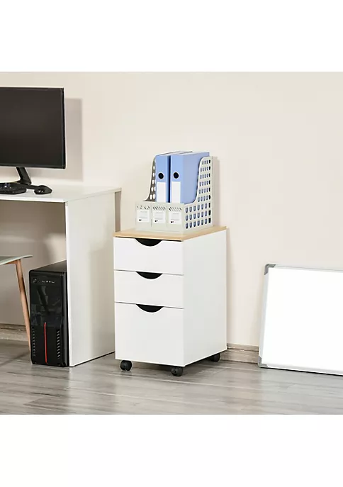 Cheap ๐ HOMCOM 3 Drawer Mobile File Cabinet Rolling Office Filing Storage Cabinet Printer Stand White ๐ 4 Cheap ๐ HOMCOM 3 Drawer Mobile File Cabinet Rolling Office Filing Storage Cabinet Printer Stand White ๐ - Image 2