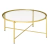 Outlet โญ HOMCOM 36" Modern Tempered Glass Coffee Table Round Table for Living Room Office with Metal Frame Gold ๐ฅ 1 Outlet โญ HOMCOM 36" Modern Tempered Glass Coffee Table Round Table for Living Room Office with Metal Frame Gold ๐ฅ -HOMCOM Sales Store Belk 355