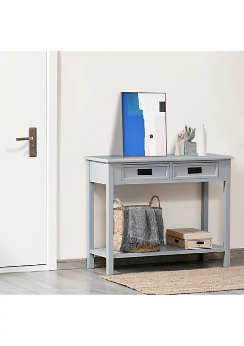 Flash Sale โจ HOMCOM Console Table with 2 Storage Drawers and Open Shelf Modern Sofa Table for Hallway Living Room or Bedroom Grey ๐ 6 Flash Sale โจ HOMCOM Console Table with 2 Storage Drawers and Open Shelf Modern Sofa Table for Hallway Living Room or Bedroom Grey ๐ - Image 4