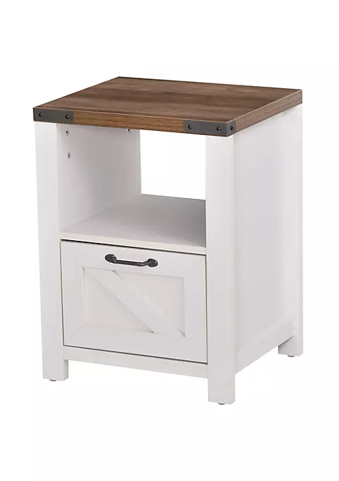 New ๐ HOMCOM Industrial Side Table with 1 Drawer 1 Open Shelf and Big Tabletop for Living Room or Bedroom White โ 3 New ๐ HOMCOM Industrial Side Table with 1 Drawer 1 Open Shelf and Big Tabletop for Living Room or Bedroom White โ