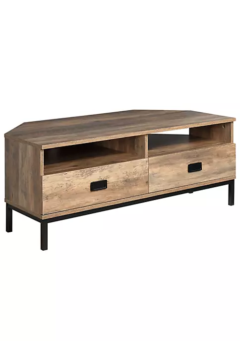 Best deal 🧨 HOMCOM Corner TV Stand for TV up to 46 Inches Entertainment Center with Open Storage and Drawers TV Table with Steel Legs Coffee ❤️ 3 Best deal 🧨 HOMCOM Corner TV Stand for TV up to 46 Inches Entertainment Center with Open Storage and Drawers TV Table with Steel Legs Coffee ❤️