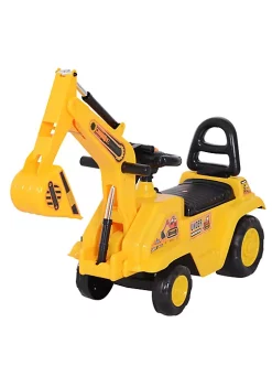 Flash Sale 🌟 HOMCOM NO POWER 3 in 1 Ride On Toy Excavator Digger Scooter Pulling Cart Pretend Play Construction Truck 💯