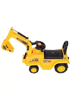 Flash Sale 🌟 HOMCOM NO POWER 3 in 1 Ride On Toy Excavator Digger Scooter Pulling Cart Pretend Play Construction Truck 💯 -HOMCOM Sales Store Belk 387