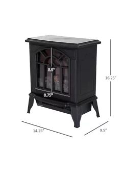 New 🔥 HOMCOM Electric Fireplace Heater Freestanding Fireplace Stove with Realistic Log Flame LED Effect and Overheat Protection Black 😉 -HOMCOM Sales Store Belk 397