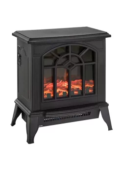 New 🔥 HOMCOM Electric Fireplace Heater Freestanding Fireplace Stove with Realistic Log Flame LED Effect and Overheat Protection Black 😉 -HOMCOM Sales Store Belk 399