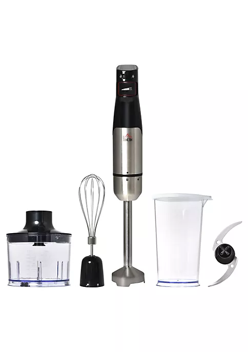 Buy ๐ HOMCOM Immersion Hand Blender 400W 4 in 1 Handheld Stick Blender with Adjustable Speed 500ml Chopper Egg Whisk 800ml Measuring Cup and Stainless Steel Blades Silver / Black ๐ฅ 3 Buy ๐ HOMCOM Immersion Hand Blender 400W 4 in 1 Handheld Stick Blender with Adjustable Speed 500ml Chopper Egg Whisk 800ml Measuring Cup and Stainless Steel Blades Silver / Black ๐ฅ
