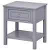 Brand new 🤩 HOMCOM Accent End Table with Grey Tabletop Storage Drawer and Bottom Shelf Grey ⌛