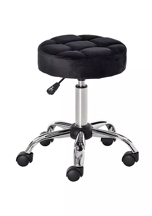 Best Pirce โญ HOMCOM Round Vanity Stool with Height Adjustable Lift Luxury Style Upholstery and Swivel Seat and Wheels Black ๐ 7 Best Pirce โญ HOMCOM Round Vanity Stool with Height Adjustable Lift Luxury Style Upholstery and Swivel Seat and Wheels Black ๐ - Image 5
