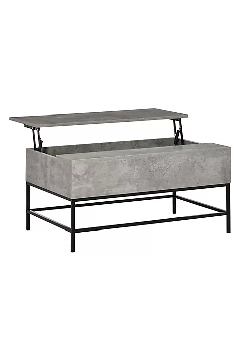 Wholesale 😀 HOMCOM Modern Lift Top Coffee Table with Hidden Storage Compartment and Steel Legs for Living Room Reception Room Grey 😀 7 Wholesale 😀 HOMCOM Modern Lift Top Coffee Table with Hidden Storage Compartment and Steel Legs for Living Room Reception Room Grey 😀 - Image 5
