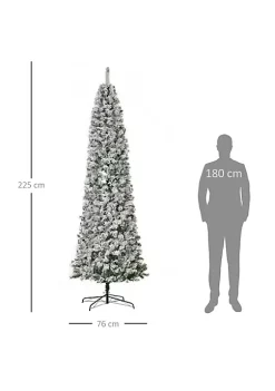 Promo 😉 HOMCOM 9ft Pre Lit Snow Flocked Artificial 🎄 Christmas Tree with Realistic Branches 460 LED Lights Pine Cones Red Berries and 1298 Tips ✨ -HOMCOM Sales Store Belk 430