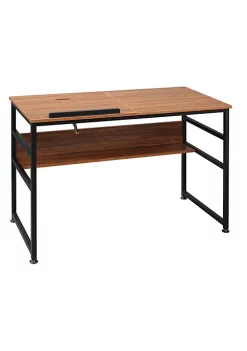 Deals 🛒 HOMCOM Drafting Table Adjustable Drawing Desk Multifunctional Writing Desk with 15 Level Tiltable Tabletop and Storage Shelf for Home Office Walnut 👏 -HOMCOM Sales Store Belk 432