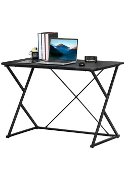 Flash Sale ⭐ HOMCOM 43" Computer Desk Study Student Writing Table with Z and X Bar Frame Support for Living Room or Home Office Black ✔️ -HOMCOM Sales Store Belk 450