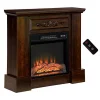 Best deal ❤️ HOMCOM 32" Electric Fireplace with Mantel Freestanding Heater with LED Log Flame Overheat Protection and Remote Control 1400W Brown ❤️ -HOMCOM Sales Store Belk 451