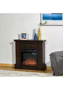 Best deal ❤️ HOMCOM 32" Electric Fireplace with Mantel Freestanding Heater with LED Log Flame Overheat Protection and Remote Control 1400W Brown ❤️ 9 Best deal ❤️ HOMCOM 32" Electric Fireplace with Mantel Freestanding Heater with LED Log Flame Overheat Protection and Remote Control 1400W Brown ❤️ -HOMCOM Sales Store Belk 453