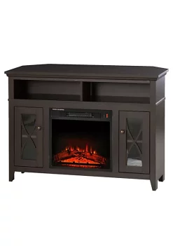 Outlet 😉 HOMCOM 2 IN 1 Electric Fireplace with Wood TV Stand with Media Center Console and LED Log Flame Fits 55'' TV Coffee 😍