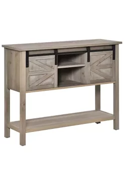 Best Sale 👏 HOMCOM Farmhouse Style Console Table with Sliding Barn Doors and 4 Open Storage Compartments and Elevated Base Grey 🔥 11 Best Sale 👏 HOMCOM Farmhouse Style Console Table with Sliding Barn Doors and 4 Open Storage Compartments and Elevated Base Grey 🔥 -HOMCOM Sales Store Belk 470