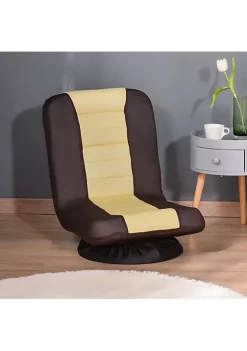 New ⌛ HOMCOM 360 Degree Swivel Game Chair Folding Floor Sofa 5 Position Adjustable Lazy Chair Beige 💯 -HOMCOM Sales Store Belk 482