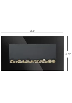 Outlet 🧨 HOMCOM 28" 1500W Electric Wall Mounted Fireplace with Flame Effect 7 Color Background Light and Side Light Black 😍 -HOMCOM Sales Store Belk 502
