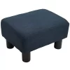 Cheap 🤩 HOMCOM 16” Cube Modern Linen Fabric Pouf Footrest Ottoman Dark Blue 🤩 -HOMCOM Sales Store Belk 505