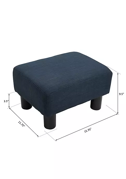 Cheap 🤩 HOMCOM 16” Cube Modern Linen Fabric Pouf Footrest Ottoman Dark Blue 🤩 4 Cheap 🤩 HOMCOM 16” Cube Modern Linen Fabric Pouf Footrest Ottoman Dark Blue 🤩 - Image 2