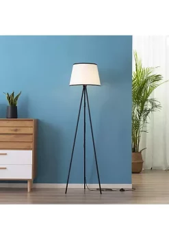 Deals ❤️ HOMCOM Modern Tripod Floor Lamp Free Standing Land Lamp w/ Steel Frame Footswitch Fabric Lampshade and E26 Base for Living Room Bedroom Office Black 👏 -HOMCOM Sales Store Belk 513