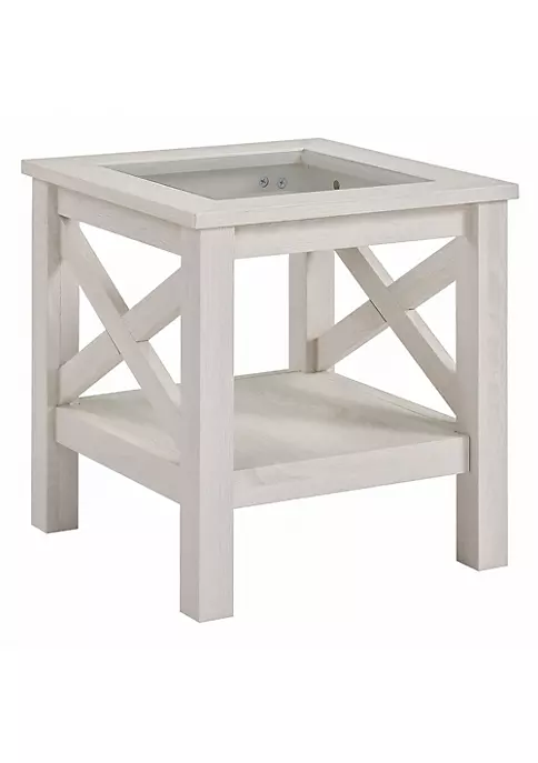 Cheapest ๐คฉ HOMCOM Farmhouse Style End Table with Wood Frame Tempered Glass Tabletop and Underneath Storage Shelf White Oak โ๏ธ 7 Cheapest ๐คฉ HOMCOM Farmhouse Style End Table with Wood Frame Tempered Glass Tabletop and Underneath Storage Shelf White Oak โ๏ธ - Image 5
