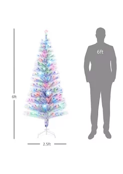 Hot Sale 🛒 HOMCOM 6ft Tall Pre Lit Douglas Fir Artificial 🔔 Christmas Tree with Realistic Branches Multi Color LED Lights Fiber Optics and 230 Tips White/Blue 🥰 9 Hot Sale 🛒 HOMCOM 6ft Tall Pre Lit Douglas Fir Artificial 🔔 Christmas Tree with Realistic Branches Multi Color LED Lights Fiber Optics and 230 Tips White/Blue 🥰 -HOMCOM Sales Store Belk 526