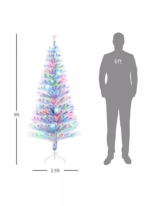 Hot Sale 🛒 HOMCOM 6ft Tall Pre Lit Douglas Fir Artificial 🔔 Christmas Tree with Realistic Branches Multi Color LED Lights Fiber Optics and 230 Tips White/Blue 🥰 5 Hot Sale 🛒 HOMCOM 6ft Tall Pre Lit Douglas Fir Artificial 🔔 Christmas Tree with Realistic Branches Multi Color LED Lights Fiber Optics and 230 Tips White/Blue 🥰 - Image 3
