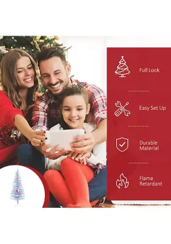 Hot Sale 🛒 HOMCOM 6ft Tall Pre Lit Douglas Fir Artificial 🔔 Christmas Tree with Realistic Branches Multi Color LED Lights Fiber Optics and 230 Tips White/Blue 🥰 10 Hot Sale 🛒 HOMCOM 6ft Tall Pre Lit Douglas Fir Artificial 🔔 Christmas Tree with Realistic Branches Multi Color LED Lights Fiber Optics and 230 Tips White/Blue 🥰 -HOMCOM Sales Store Belk 527