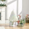 Best Sale ⭐ HOMCOM 6ft Tall Slim Noble Fir Unlit Artificial 🎅 Christmas Tree with Realistic Branches and 390 Tips White 🎁
