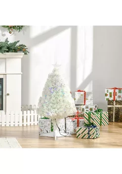 Best Sale ⭐ HOMCOM 6ft Tall Slim Noble Fir Unlit Artificial 🎅 Christmas Tree with Realistic Branches and 390 Tips White 🎁